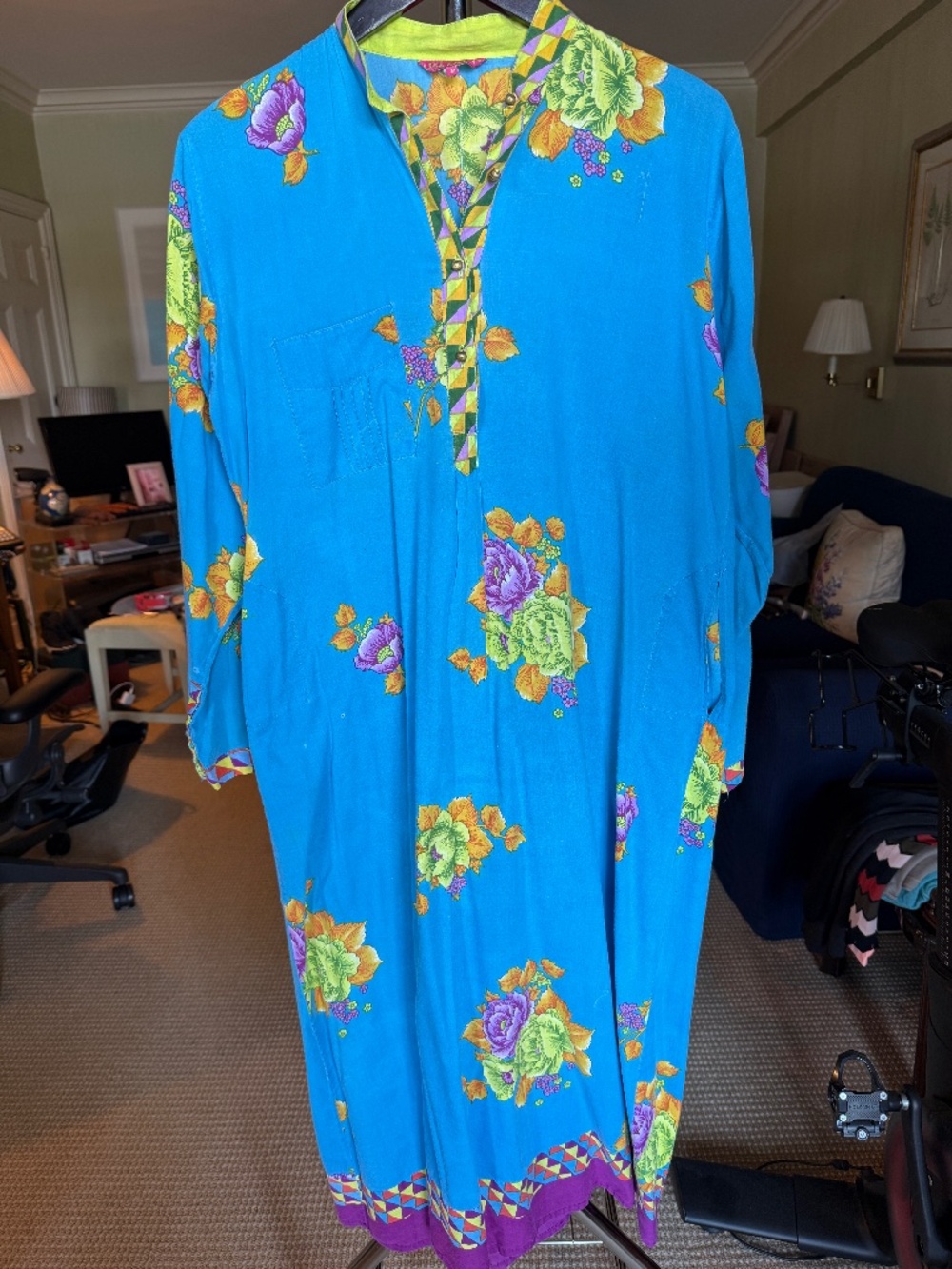 Vintage Lisa Corti Floral Caftan Dress